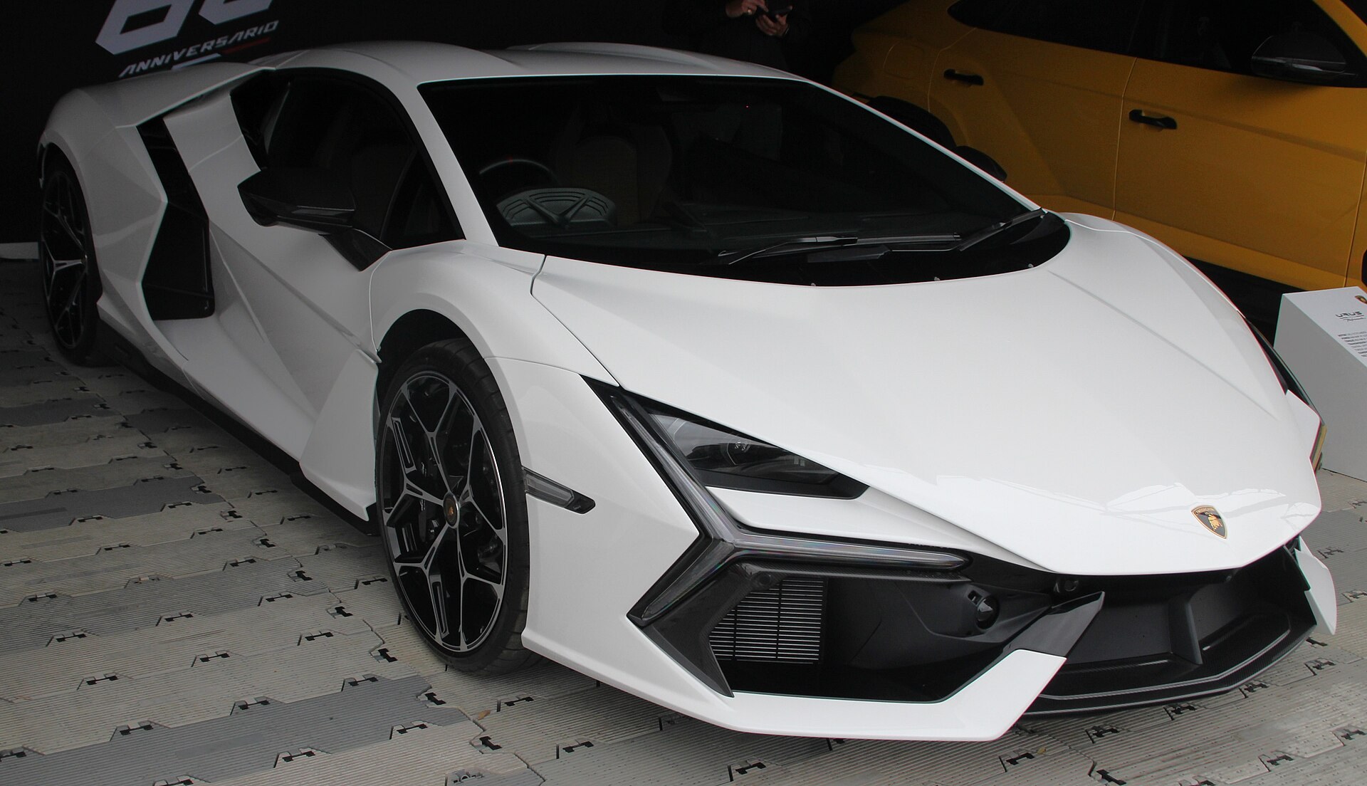 White Lamborghini Revuelto at the Festival of Speed, Goodwood