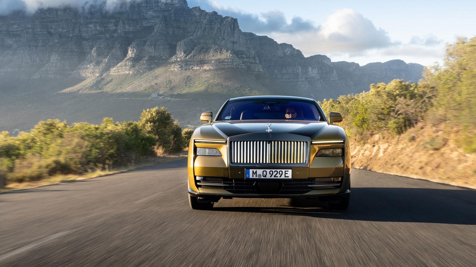 Gold Spectre on a mountain road, Cape Town